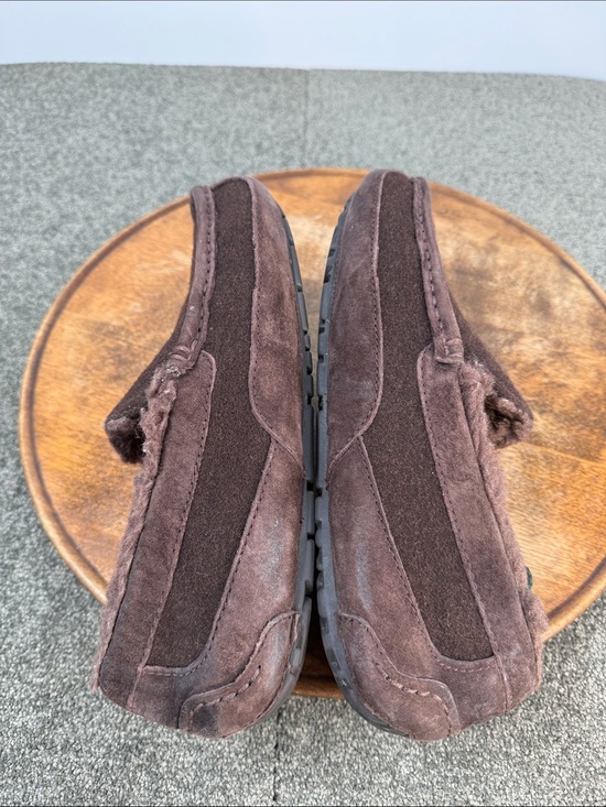 Ugg Slippers Mens 9 Ascot Brown Wool Leather Shearling Lined Moccasin Slip On main image 6